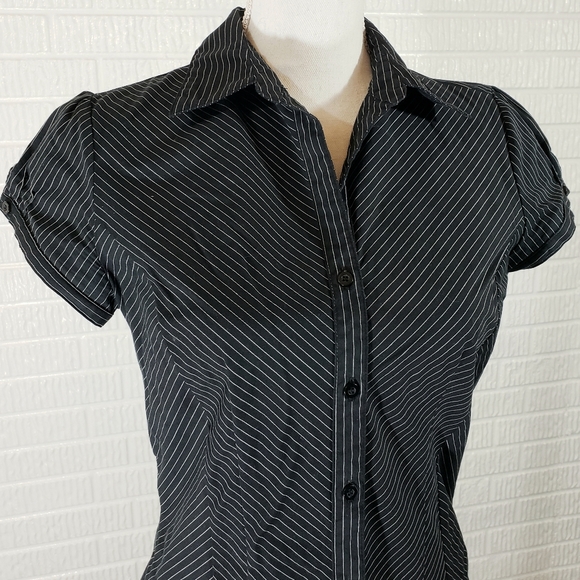 DC Tops - DCC *FINAL PRICE* Blouse Black White Stripe